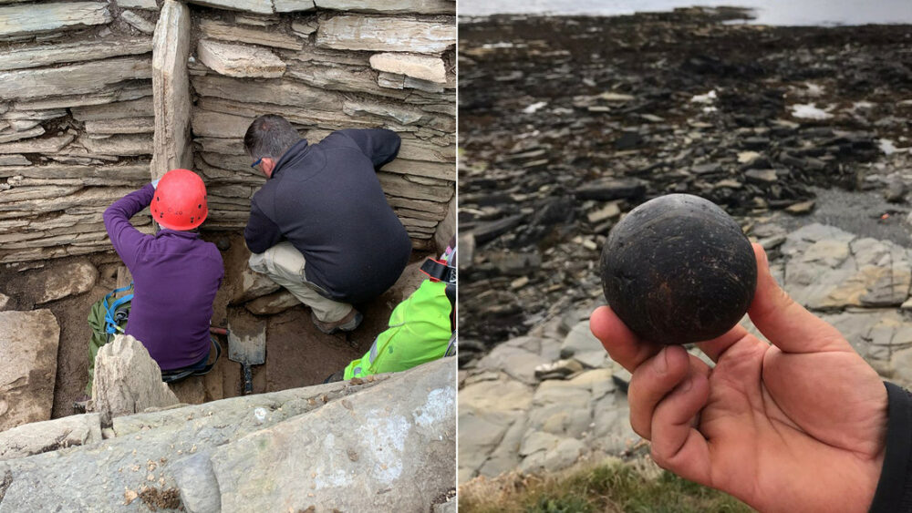 Escocia: Arqueólogos encuentran unas misteriosas piedras esféricas en una tumba. Escocia: Arqueólogos encuentran unas misteriosas piedras esféricas en una tumba.