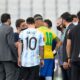 Tuits y declaraciones acerca del partido de Argentina-Brasil suspendido por autoridades sanitarias brasileras.