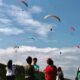 La práctica de parapente y ala delta se habilitó en zona del dique de Ullum.