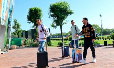 Messi llegó al país para sumarse a la Selección Argentina.
