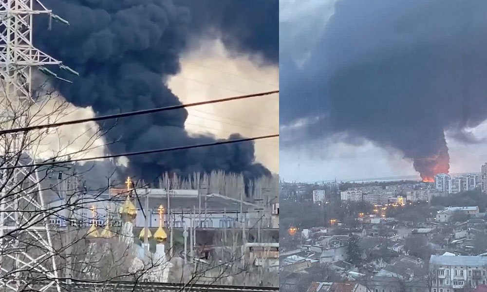 Rusia destruye refinería en Odessa y concentra tropas en Donbás mientras negocia con Ucrania. Refugiados y acusaciones cruzadas.