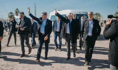Sergio Uñac y Alberto Fernández visitaron la obra del barrio Las Pampas, en Pocito.