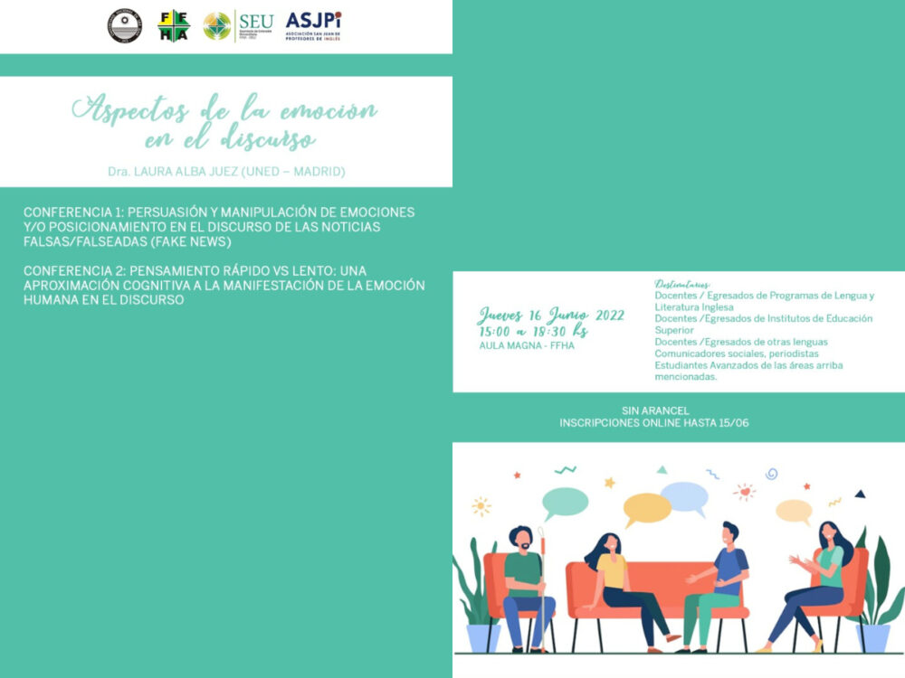 En la Facultad de Filosofía habrá dos conferencias sobre aspectos de la emoción en el discurso En la Facultad de Filosofía habrá dos conferencias sobre aspectos de la emoción en el discurso