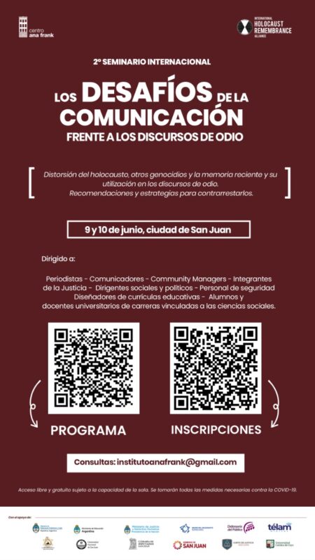 Comienza hoy en San Juan el Segundo Seminario Internacional “Los desafios de la comunicación frente a los discursos de odio” Comienza hoy en San Juan el Segundo Seminario Internacional “Los desafios de la comunicación frente a los discursos de odio”