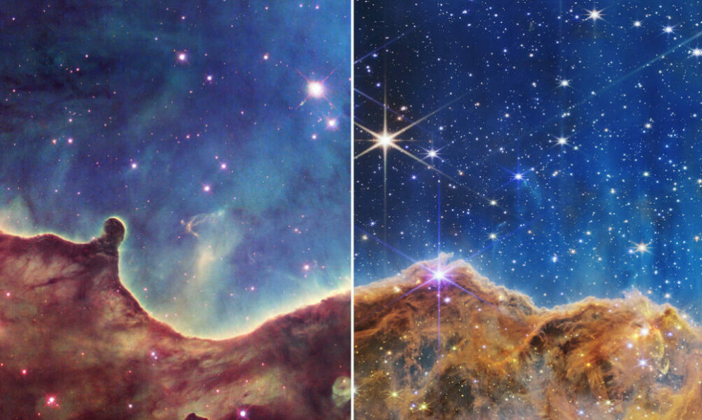 Así se comparan las imágenes del telescopio espacial James Webb con las de su famoso predecesor Hubble. Así se comparan las imágenes del telescopio espacial James Webb con las de su famoso predecesor Hubble.