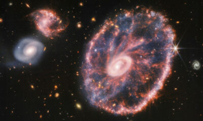La impactante imagen captada por el telescopio James Webb: El caos de la galaxia Rueda de Carro.