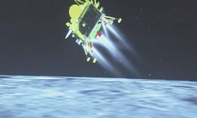 La nave espacial india Chandrayaan-3 aterriza en la Luna.