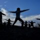 Yoga bajo la luna llena en la Difunta Correa.