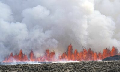Volcán islandés vuelve a erupcionar con lava que alcanza hasta 50 metros de altura