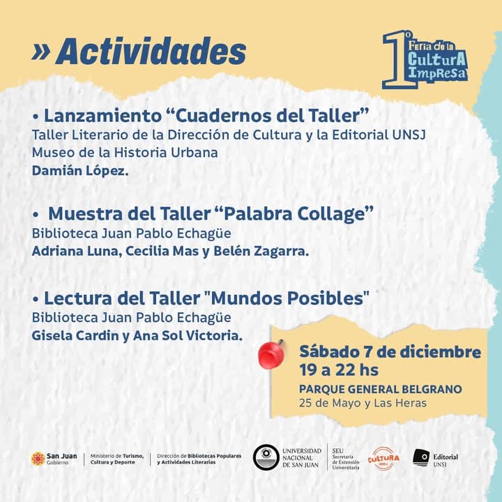 Se viene la 1º Feria de la Cultura impresa de San Juan Se viene la 1º Feria de la Cultura impresa de San Juan