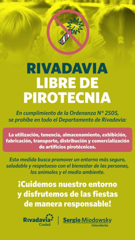 Rivadavia celebra unas fiestas Libres de Pirotecnia Rivadavia celebra unas fiestas Libres de Pirotecnia
