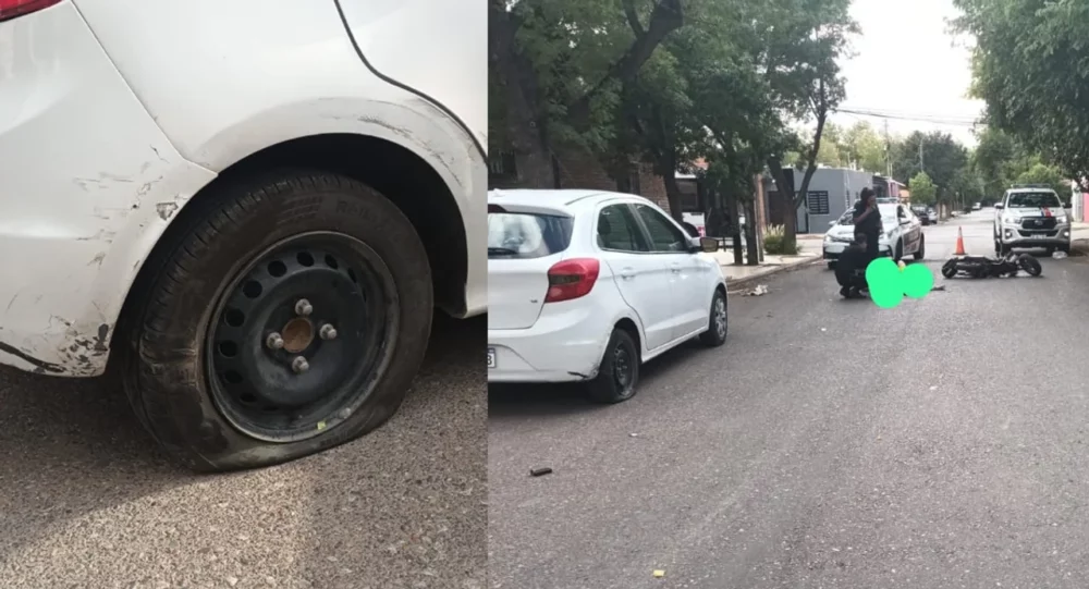 Una joven alcoholizada iba sin casco en su moto y chocó contra un auto estacionado Una joven alcoholizada iba sin casco en su moto y chocó contra un auto estacionado