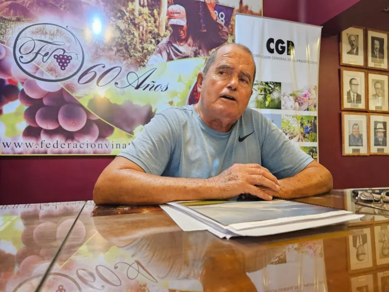 El presidente de la Federación de Viñateros, Alfredo Olivera: advirtió sobre la crítica situación del sector El presidente de la Federación de Viñateros, Alfredo Olivera: advirtió sobre la crítica situación del sector