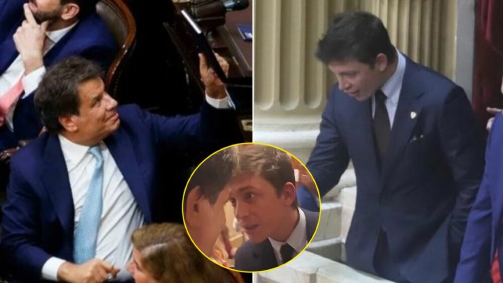Escandaloso cruce de Santiago Caputo y Facundo Manes tras discurso de Milei en el Congreso. Escandaloso cruce de Santiago Caputo y Facundo Manes tras discurso de Milei en el Congreso.