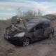 Violento vuelco de un auto cerca del Cerro Alcázar en Calingasta