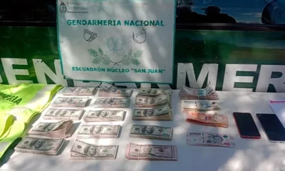 Detectaron en un colectivo a un pasajero con casi 0 millones sin declarar